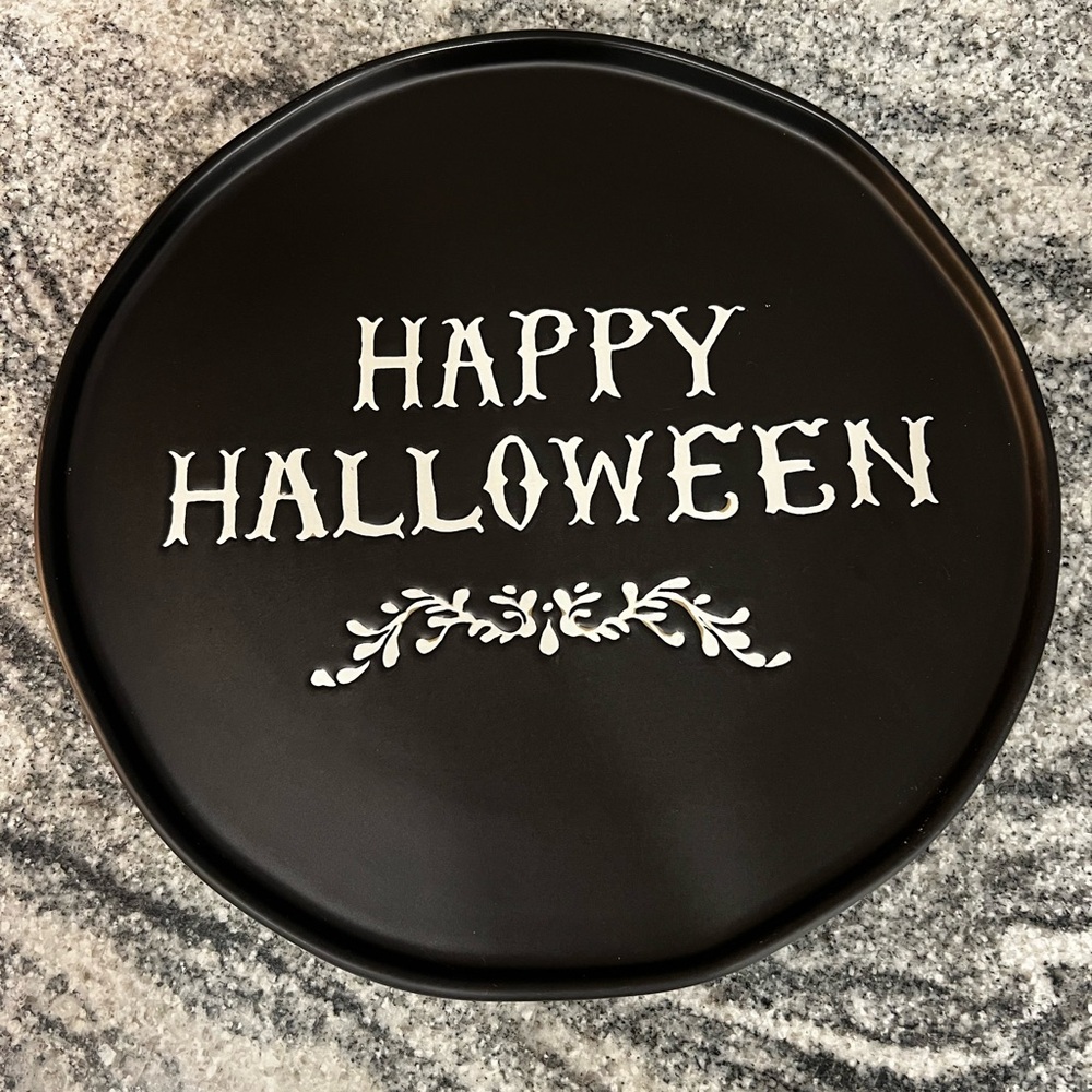 Threshold Black Ceramic Happy Halloween Decorative or Serving Plate